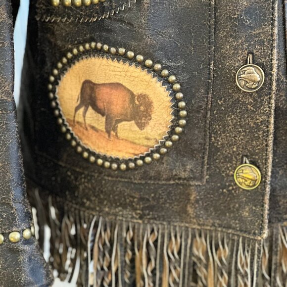 Limited Edition Double D Distressed Leather Jacket Buffalo - Picture 5 of 8